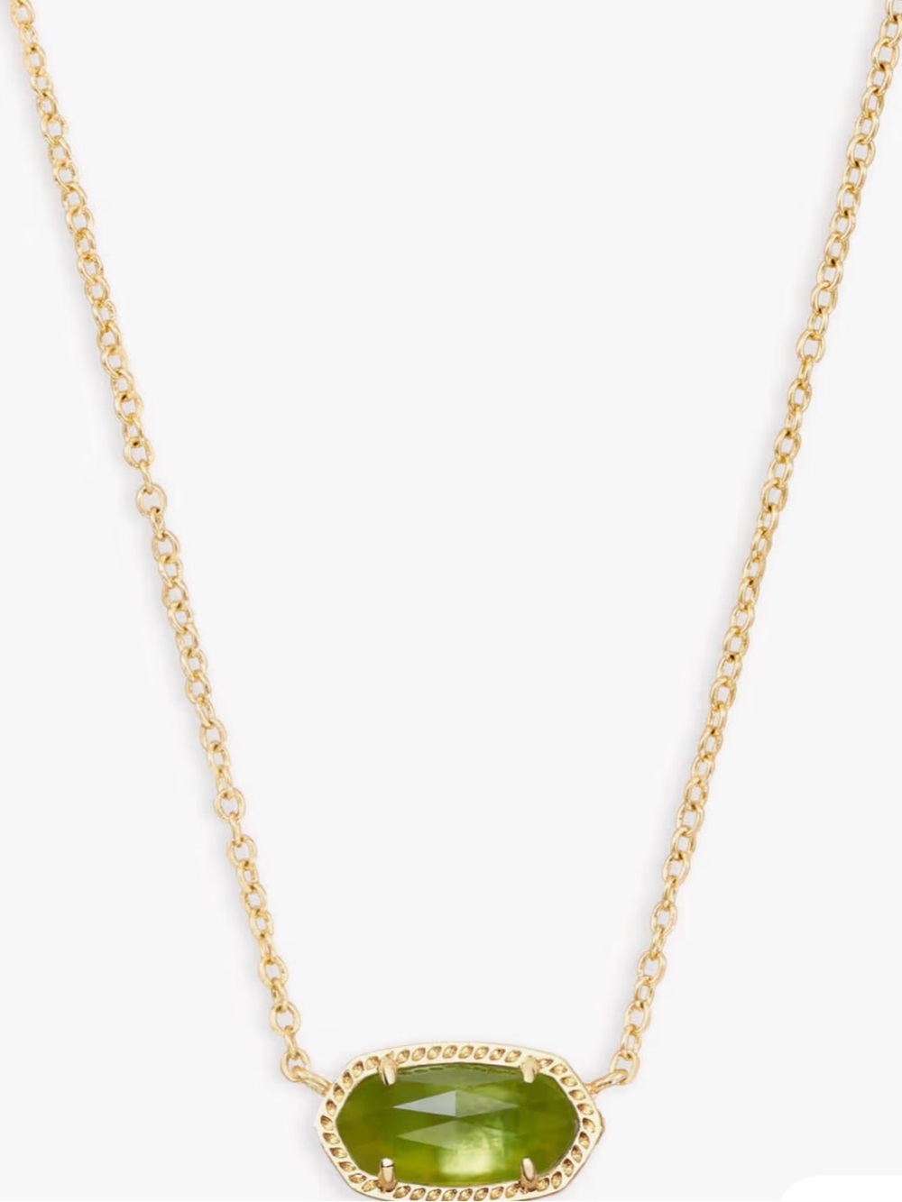 Kendra Scott Elisa Gold Pendant Necklace Peridot Illusion